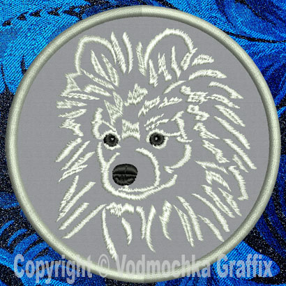 Pomeranian Portrait #2 - 3" Small Embroidery Patch - Click Image to Close