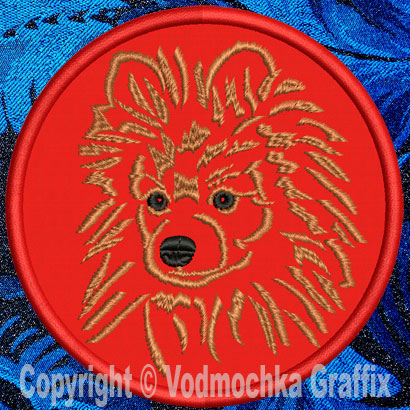 Pomeranian Portrait #3 - 3" Small Embroidery Patch - Click Image to Close