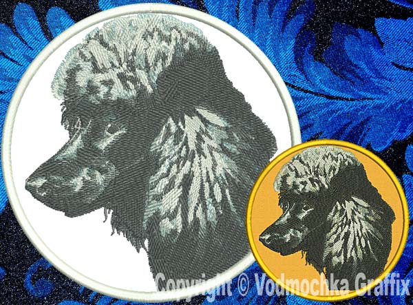 Poodle BT2396 - 3" Small Embroidery Patch - Click Image to Close