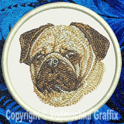 Pug BT2394 - 6" Large Embroidery Patch - Click Image to Close