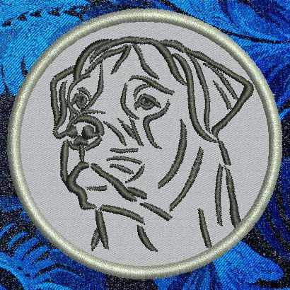 Rottweiler Portrait #1 - 4" Medium Embroidery Patch - Click Image to Close