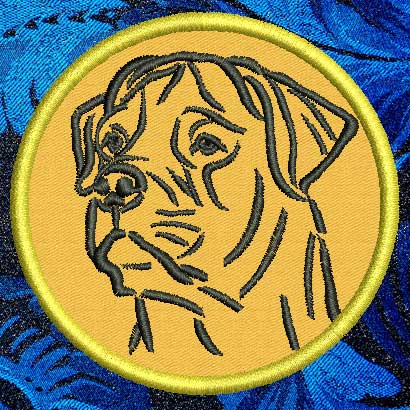 Rottweiler Portrait #1 - 4" Medium Embroidery Patch - Click Image to Close