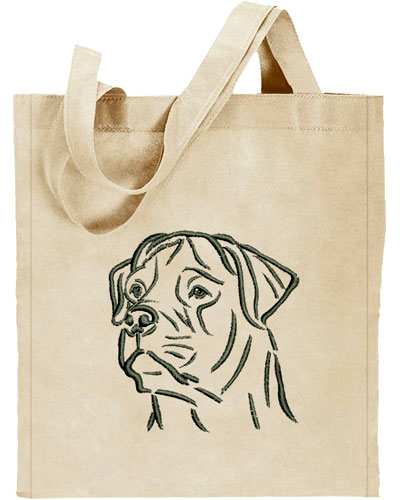 Rottweiler Portrait #1 Embroidered Tote Bag #1 - Click Image to Close