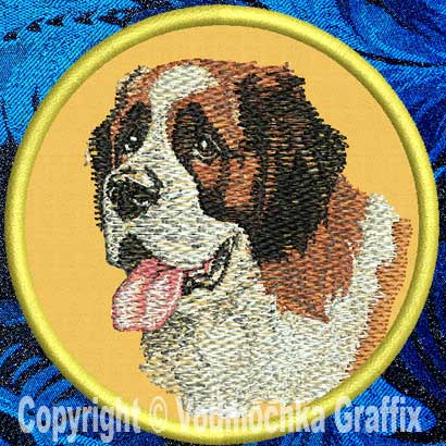 Saint Bernard BT2712 - 7" Extra Large Embroidery Patch - Click Image to Close