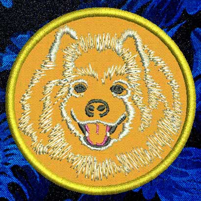Samoyed Portrait #1 - 4" Medium Embroidery Patch - Click Image to Close
