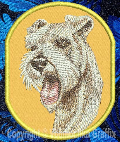 Schnauzer - BT2359 - 8" Extra Large Embroidery Patch - Click Image to Close