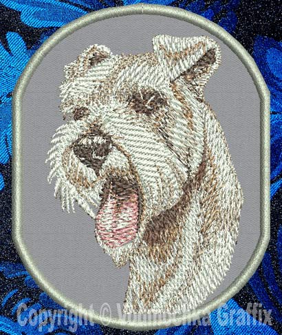 Schnauzer - BT2359 - 8" Extra Large Embroidery Patch - Click Image to Close