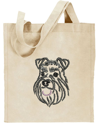 Schnauzer Portrait #1 Embroidered Tote Bag #1 - Click Image to Close