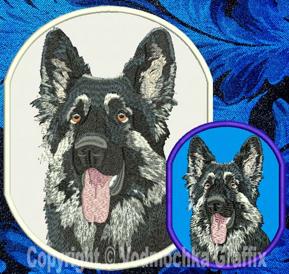 Shiloh Shepherd HD Portrait #1 - 6" Large Embroidery Patch - Click Image to Close