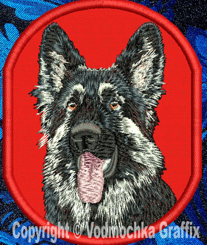 Shiloh Shepherd HD Portrait #1 - 8" Extra Large Embroidery Patch - Click Image to Close