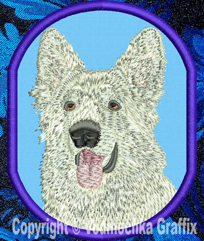 Shiloh Shepherd HD Portrait #2 - 8" Extra Large Embroidery Patch - Click Image to Close
