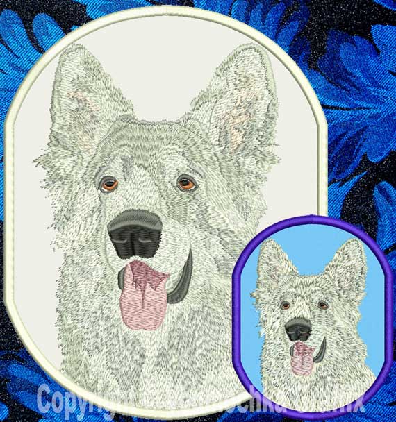 Shiloh Shepherd HD Portrait #2 - 8" Extra Large Embroidery Patch - Click Image to Close