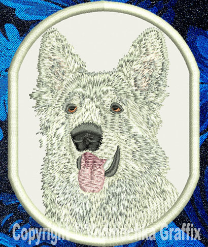 Shiloh Shepherd HD Portrait #2 - 4" Medium Size Embroidery Patch - Click Image to Close
