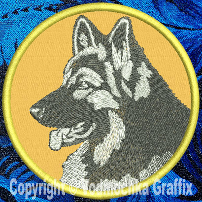 Shiloh Shepherd HD Profile #1 - 8" Extra Large Embroidery Patch - Click Image to Close