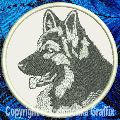 Shiloh Shepherd HD Profile #1 10" Double Extra Embroidery Patch - Click Image to Close