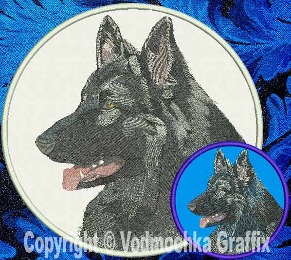 Shiloh Shepherd HD Profile #2 10" Double Extra Embroidery Patch - Click Image to Close