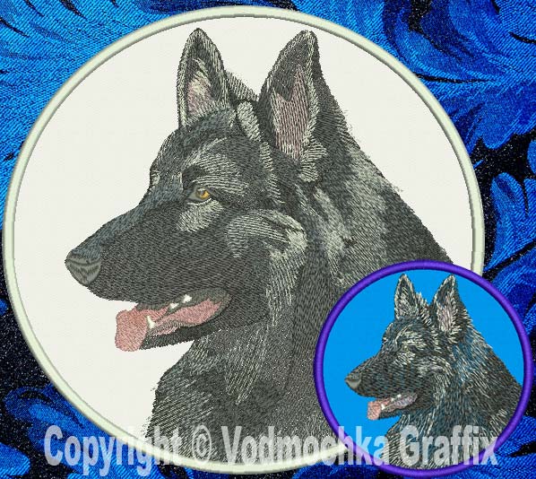 Shiloh Shepherd HD Profile #2 - 8" Extra Large Embroidery Patch - Click Image to Close