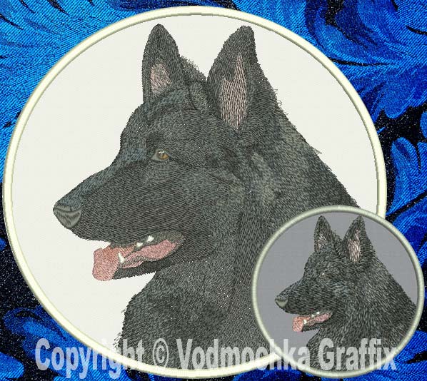 Shiloh Shepherd HD Profile #3 - 6" Large Embroidery Patch - Click Image to Close