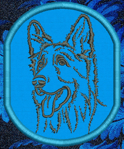 Shiloh Shepherd Portrait #1 - 3" Small Embroidery Patch - Click Image to Close