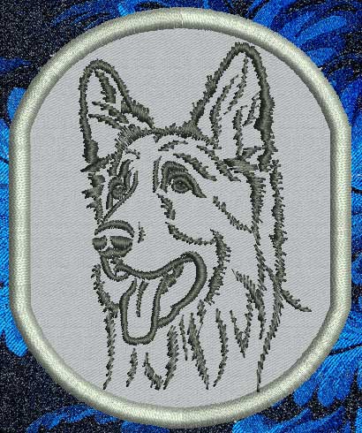 Shiloh Shepherd Portrait #1 - 3" Small Embroidery Patch - Click Image to Close
