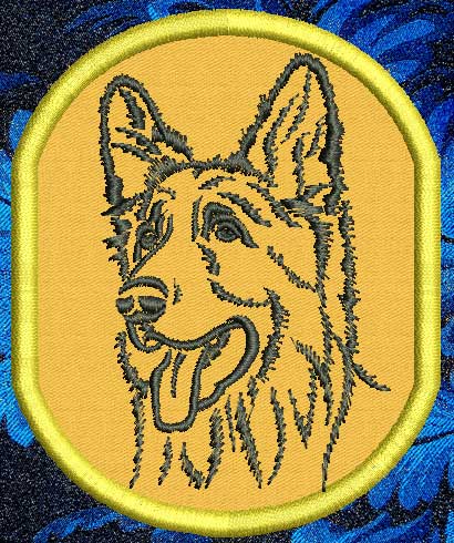 Shiloh Shepherd Portrait #1 - 4" Medium Embroidery Patch - Click Image to Close