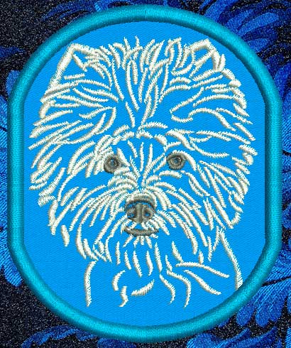 West Highland White Terrier Portrait #1 - 4" Medium Emb. Patch - Click Image to Close