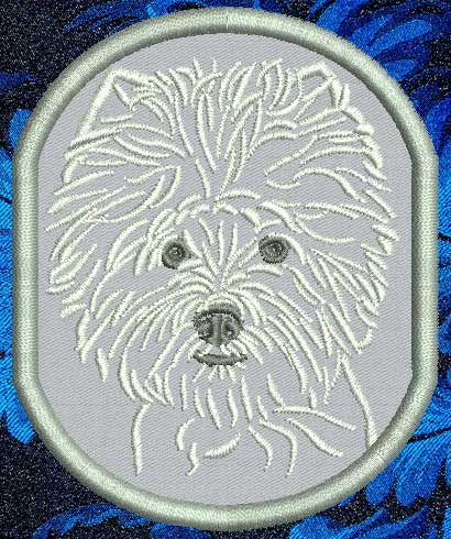 West Highland White Terrier Portrait #1 - 3" Small Emb. Patch - Click Image to Close