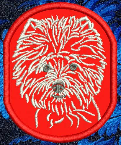 West Highland White Terrier Portrait #1 - 3" Small Emb. Patch - Click Image to Close