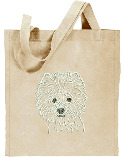 West Highland White Terrier Portrait #1 Embroidered Tote Bag #1 - Click Image to Close