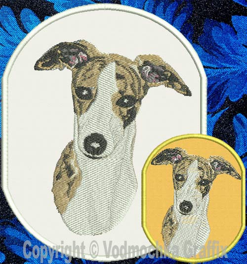 Whippet BT3413 - 8" Extra Large Embroidery Patch - Click Image to Close