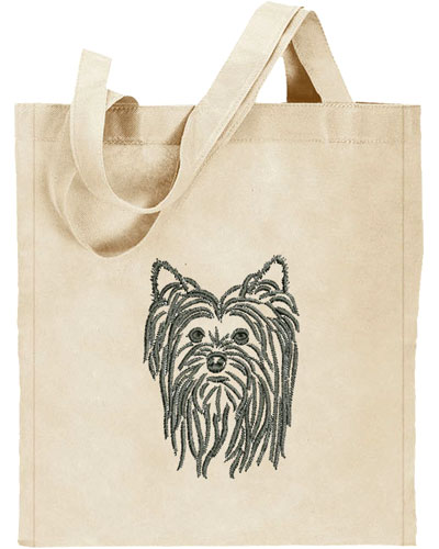Yorkshire Terrier Portrait #1 Embroidered Tote Bag #1 - Click Image to Close