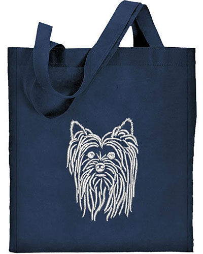 Yorkshire Terrier Portrait #1 Embroidered Tote Bag #1 - Click Image to Close