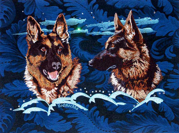 German Shepherd High Definition Portrait #1 - Original 18X24 - Click Image to Close