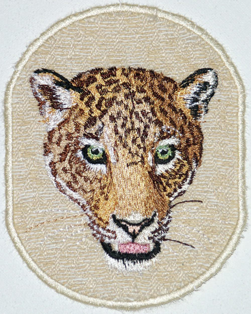 Jaguar HD Portrait #1 - 8" Extra Large Embroidery Patch - Click Image to Close