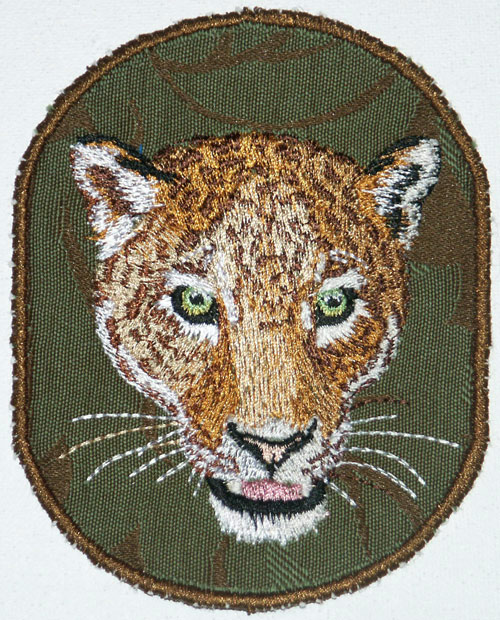 Jaguar HD Portrait #1 - 4" Embroidery Patch - Click Image to Close