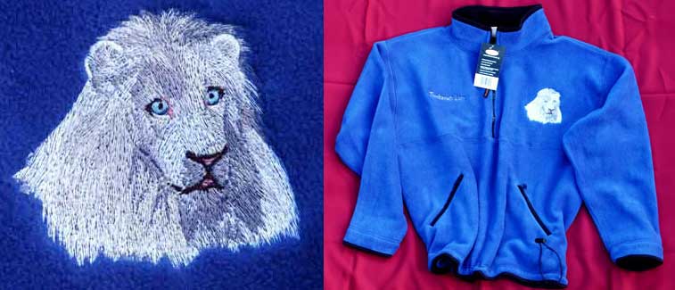 Lion High Definition Portrait #2 - White Lion Fleece Pullover - Click Image to Close