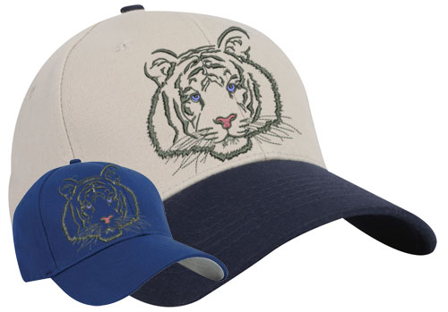 Tiger Portrait #1 - Embroidered Hat #1 - Click Image to Close