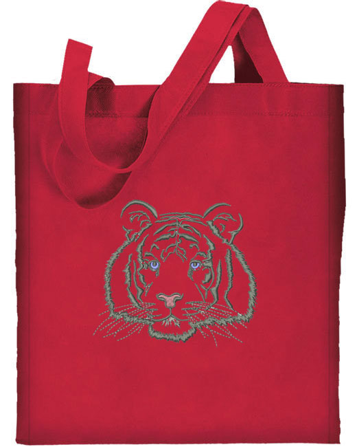 Tiger Portrait #1 Embroidered Tote Bag #1 - Click Image to Close