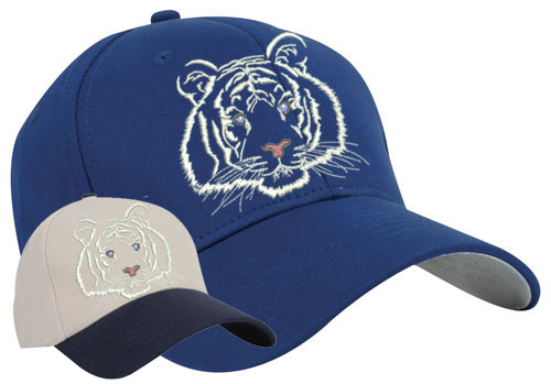 Tiger Portrait #2 - White Tiger Portrait Embroidered Hat #1 - Click Image to Close