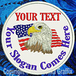 Eagle-Flag Custom Text - 4" Medium Embroidery Patch