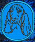 Basset Hound Portrait #1 - 4" Medium Embroidery Patch