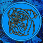 Bulldog Portrait #1 - 6" Large Embroidery Patch