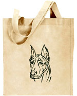 Doberman Portrait #1 Embroidered Tote Bag #1