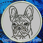 French Bulldog Portrait #1A - 3" Small Embroidery Patch