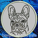 French Bulldog Portrait #1A - 4" Medium Embroidery Patch