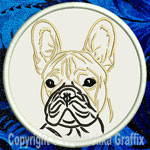 French Bulldog Portrait #1B - 4" Medium Embroidery Patch
