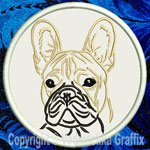 French Bulldog Portrait #1B - 3" Small Embroidery Patch