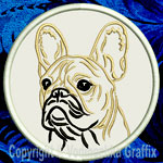 French Bulldog Portrait #2B - 4" Medium Embroidery Patch