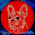French Bulldog Portrait #2C - 3" Small Embroidery Patch