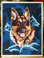 German Shepherd High Definition Portrait #1 on Canvas 9X12